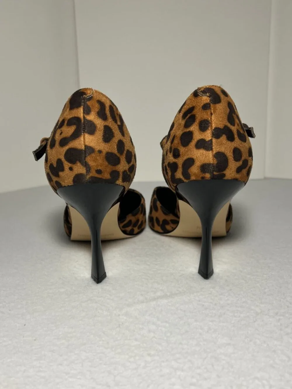 Marc Fisher Women's 7.5M Brown Haben Pump, Leopard Pointy Toe Tapered Heel Adjus